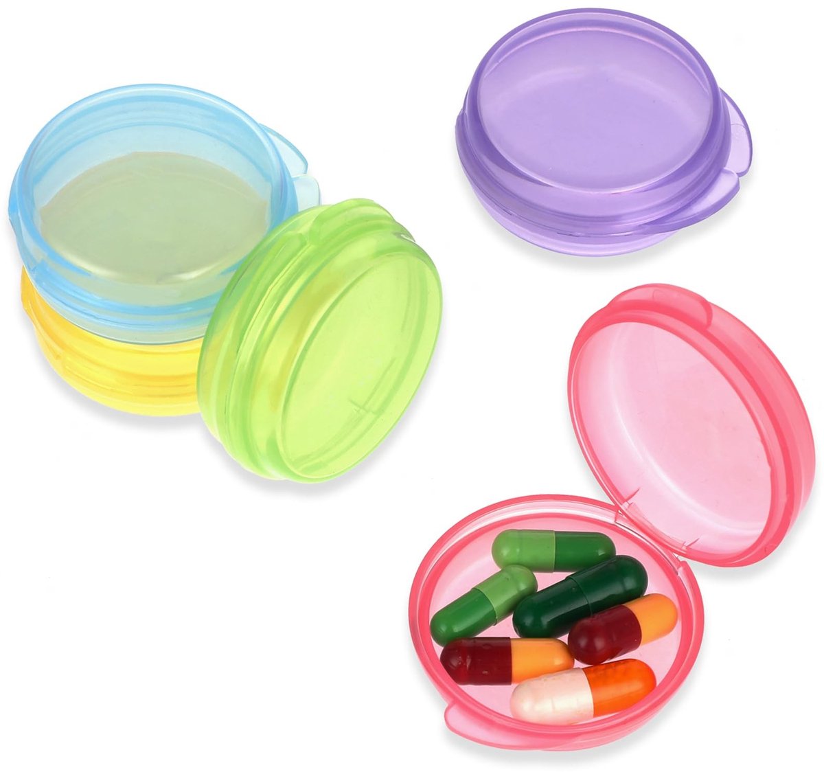 Solidchoice - Mini Pillendoosjes, 5 Stuks Draagbare Organisatoren voor Medicijnen