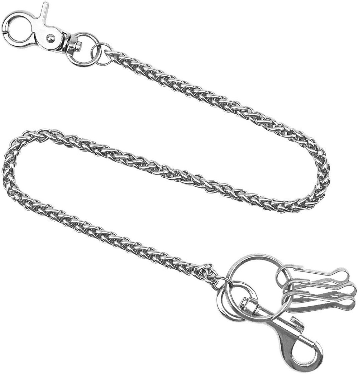 Solidchoice - Veiligheidsketting voor Portemonnee 38 cm met Karabijnhaak