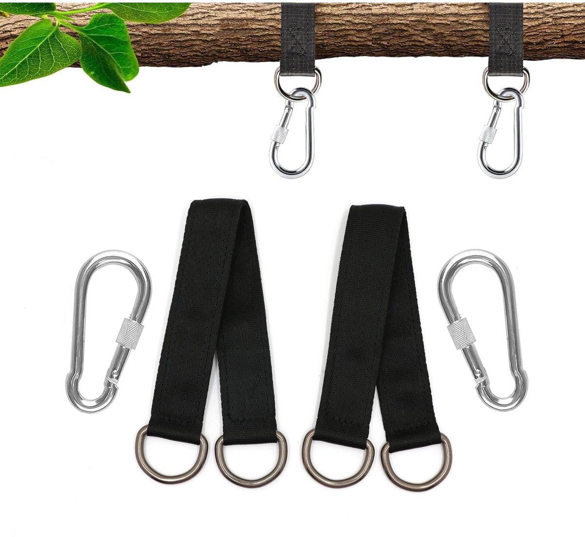 Solidchoice - Hammock Bevestigingsset met 2 Sterke Carabiners
