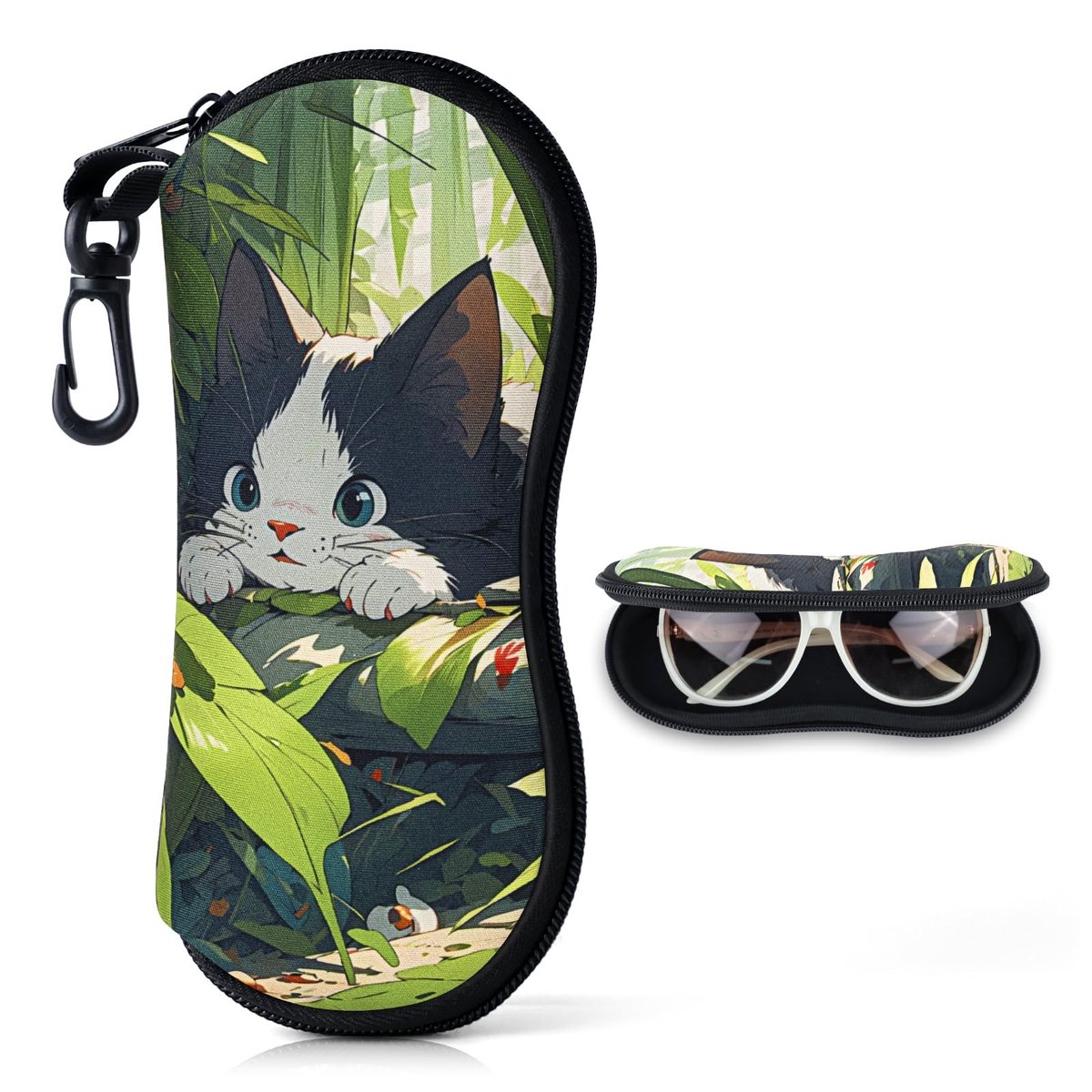 Solidchoice - Zachte Neopreen Brillenkoker met Kattenmotief