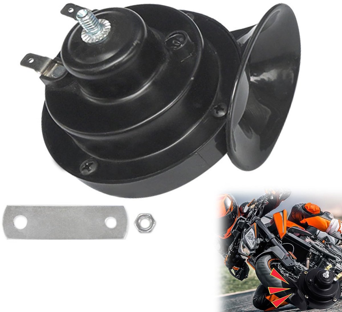 Solidchoice - Waterdichte Elektrische Hoorns voor Motorfiets en Scooter, 12V