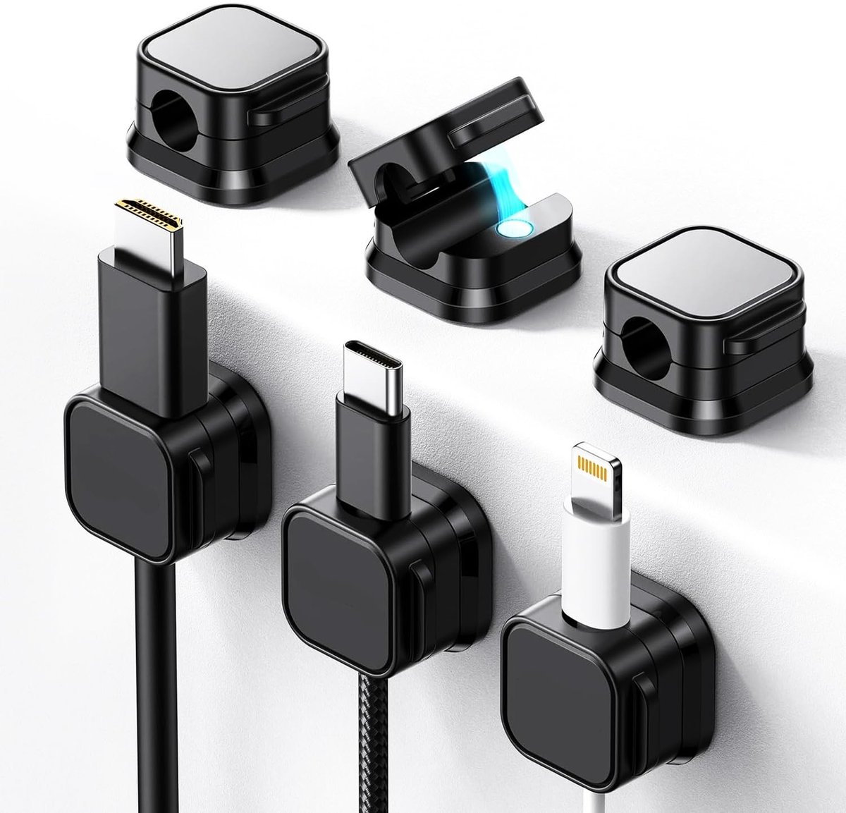 Solidchoice - Set van 6 Magnetische Kabelhouders voor Kabelbeheer