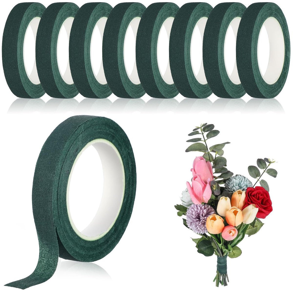 Solidchoice - Set van 8 Groene Bloemenlinten voor DIY en Bloemstukken