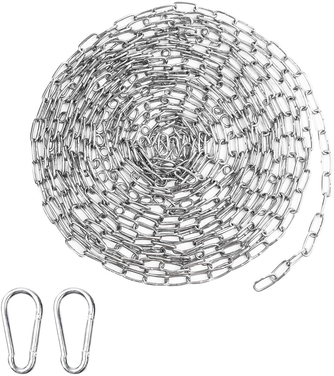 Solidchoice - Roestvrij Stalen Ketting per Meter met Karabijnhaak, 6m