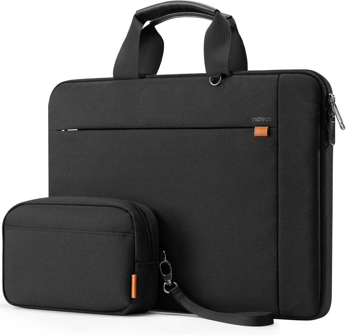 Inateck LB02014 15-15,6 inch laptoptas, hoes, tas, notebookhoes, beschermhoes, case, spatwaterdichte beschermtas, aktetas met accessoiretas, zwart