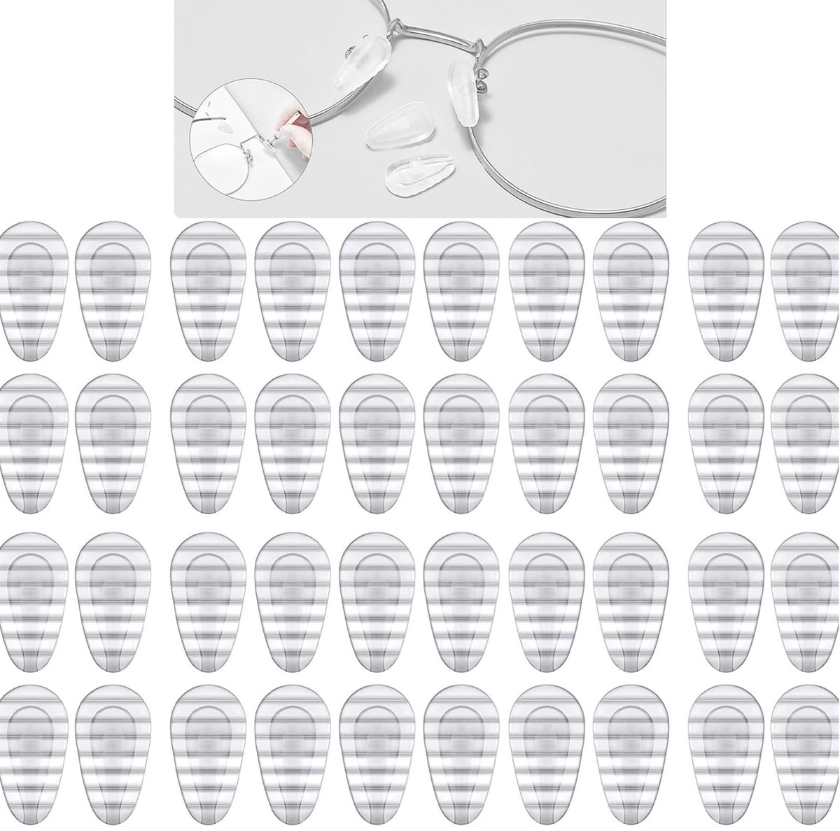 Solidchoice - 20 Paar Zachte Siliconen Neuspads voor Brillen