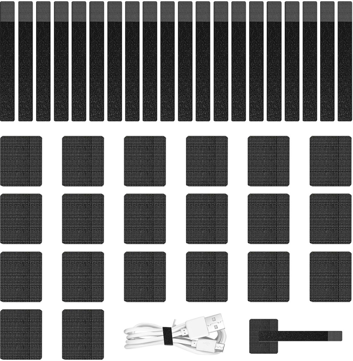 Solidchoice - Kabelbinders Organisator Set van 20 Paar - Zelfklevende Kabelhouders voor Onder Bureau