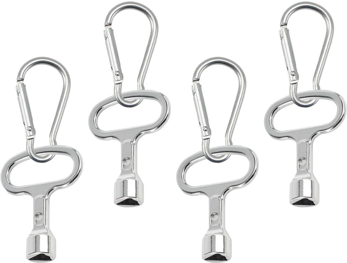 Solidchoice - Meter Box Sleutelset - 4-delig - Triangular Wrench voor Gas, Water en Elektriciteit - Aluminium Legering - Sleutelset voor Huishoudelijk...