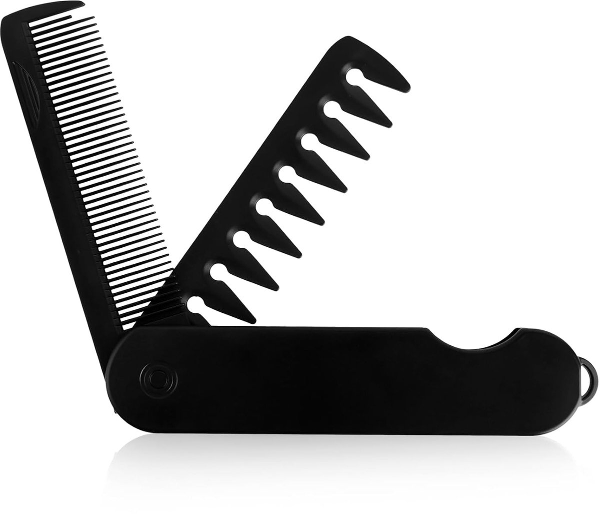 2 stuks Opvouwbare kam – 2-in-1 opvouwbare kam – Stylingkam – Draagbare reiskam met fijne en grove tanden – Ideaal voor de dagelijkse verzorging van haar, baarden en snorren – Zwart