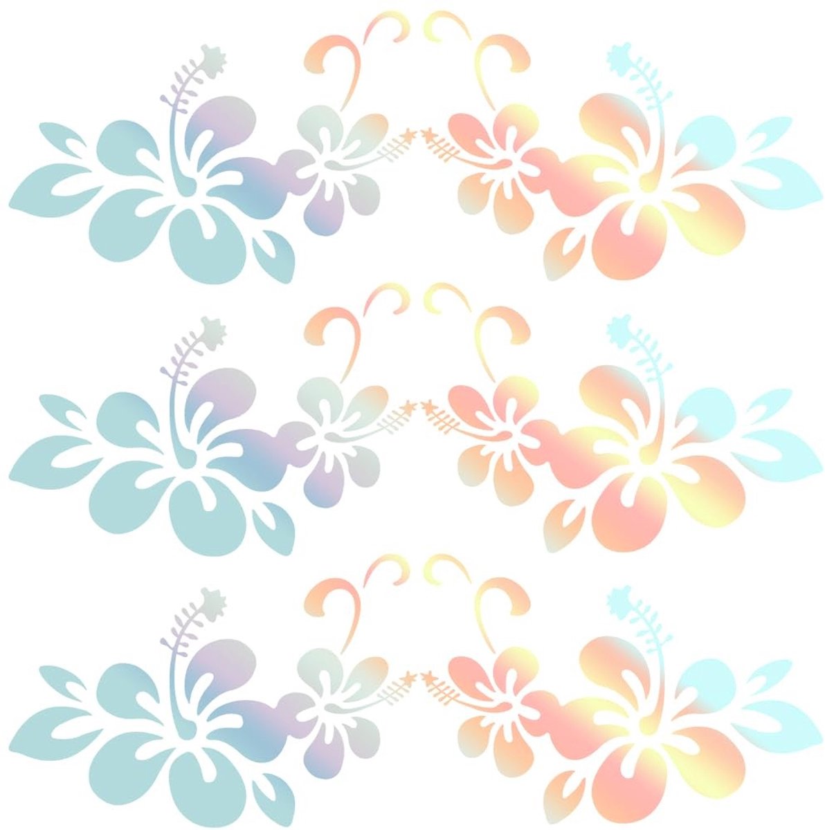 Solidchoice - 5 Stuks Kleurvolle Reflecterende Bumperstickers met Hibiscus