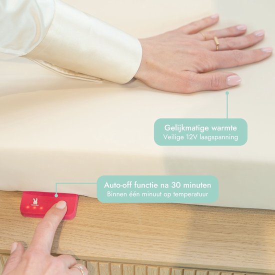 Gelijkmatige warmte. Veilige 12V laagspanning. Auto-off functie na 30 minuten. Binnen één minuut op temperatuur.