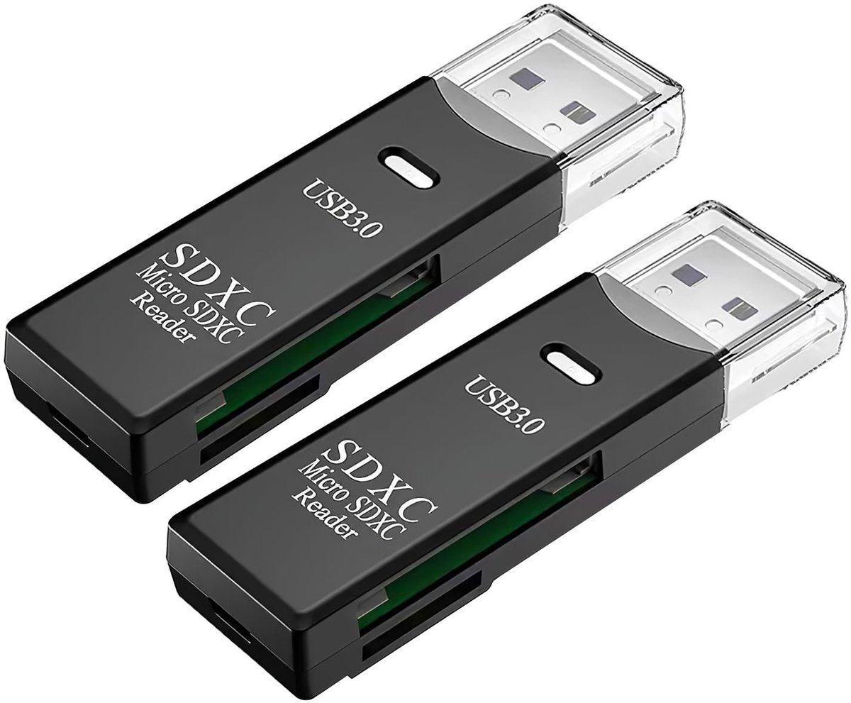 Solidchoice - 2 Stuks USB 3.0 SD Kaartlezer met Hoge Snelheid