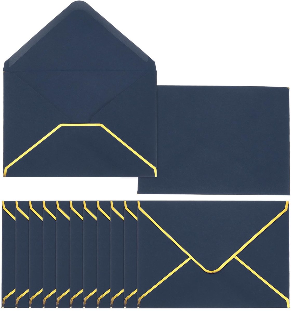 Solidchoice - Pack van 100 A6 Enveloppen met Gouden Rand voor Uitnodigingen