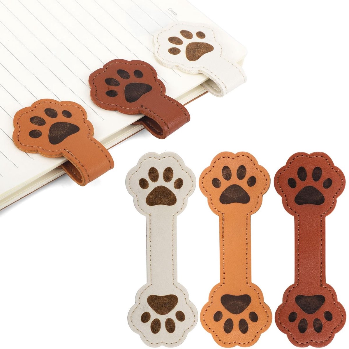 Solidchoice - Set van 3 Magnetische Bladwijzers met Hondenpoot Design