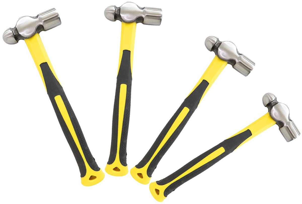 Solidchoice - Set van 4 Kogelhamers met Antislip Handvat