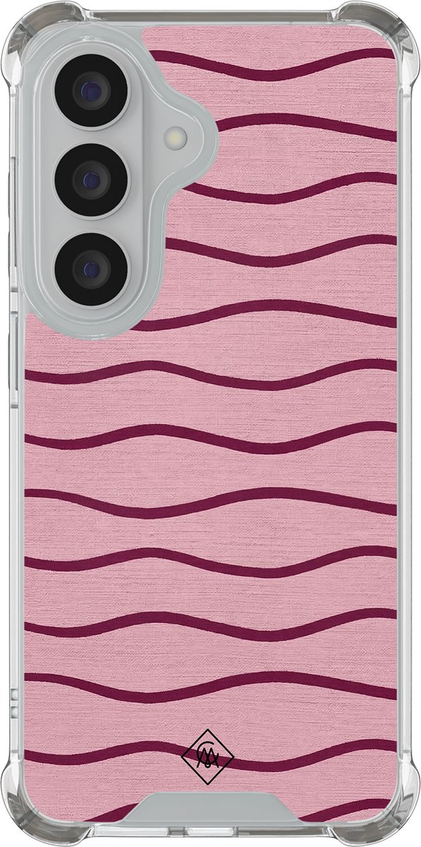 Casimoda® hoesje - Geschikt voor Samsung Galaxy S26 Plus - Soft Stripes - Shockproof case - Extra sterk - TPU/polycarbonaat - Roze, Transparant