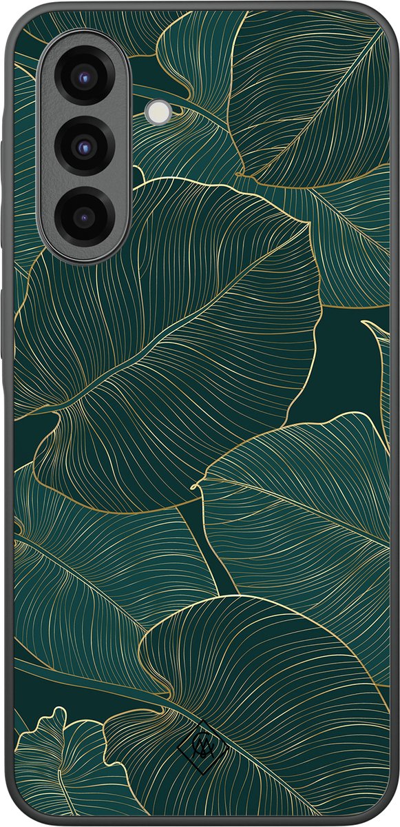 Casimoda® hoesje - Geschikt voor Samsung Galaxy A37 - Monstera Leaves - Zwart TPU Backcover - Planten - Groen