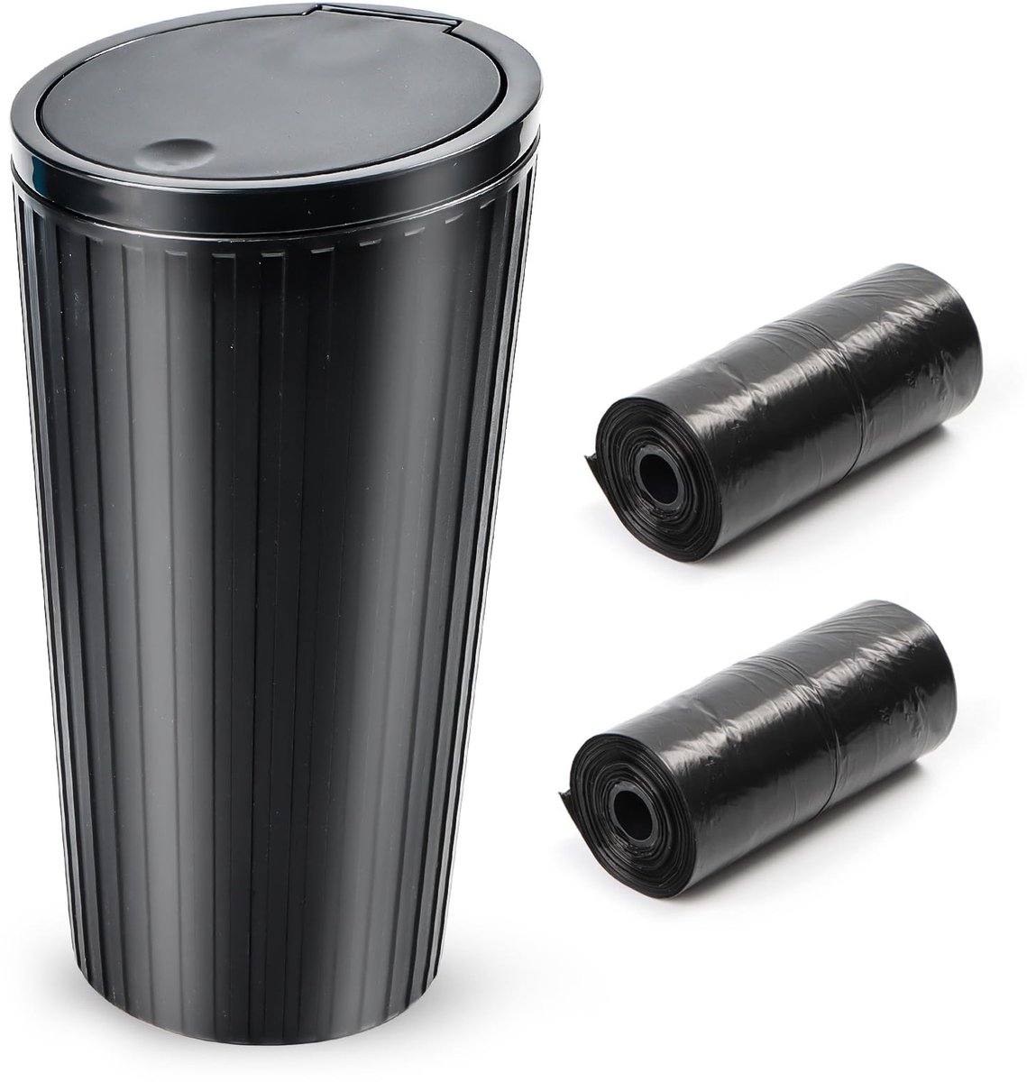 Solidchoice - Compacte Auto Afvalbak met Deksel en 2 Rollen Vuilniszakken