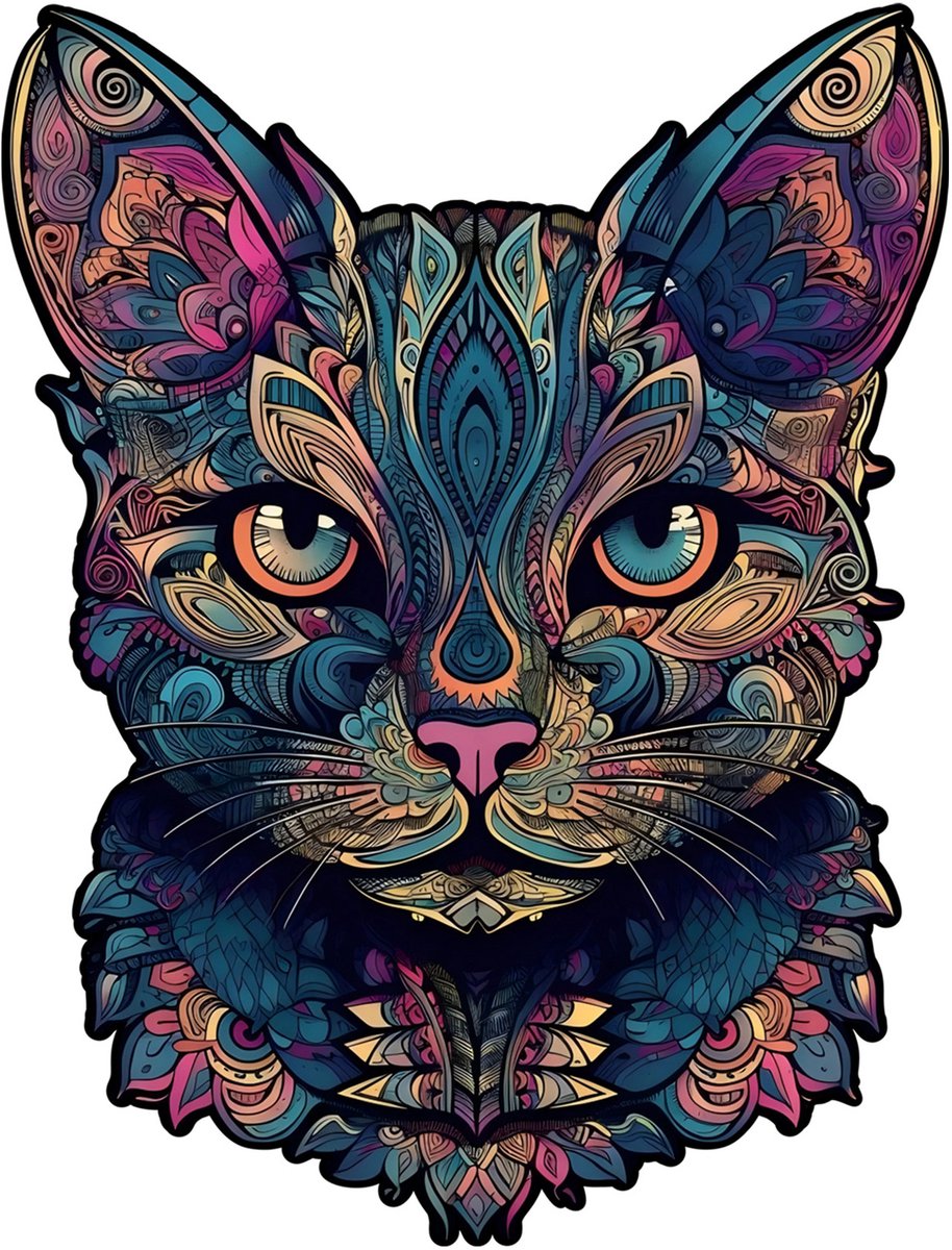 Casalora Houten Puzzel voor Volwassenen 174 Stukjes – Kattenkop – Unieke Vorm Puzzel — cadeau in Spellen & Speelgoed - foto 5