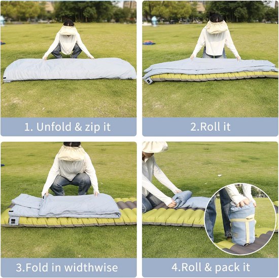 Lichte Slaapzak - Compacte Slaapzak - Kamperen en Wandelen - Waterdicht en Machinewasbaar - M/L Maten - Blauw — afbeelding 4