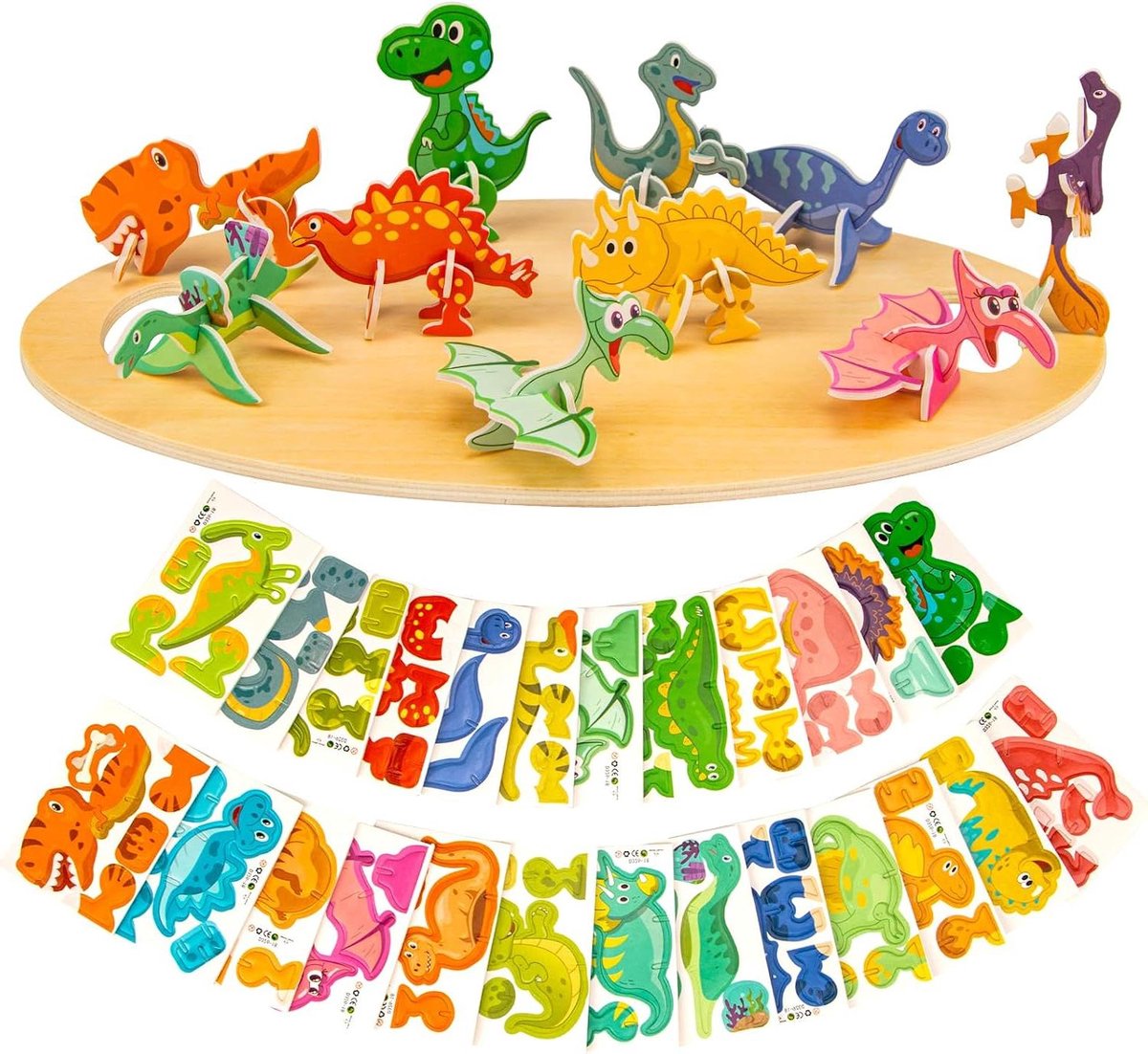 3D Puzzel - Educatief Speelgoed - Creatief Bezig Zijn - 25 Stuks - 5.8 x 8.5 cm - Dino Thema