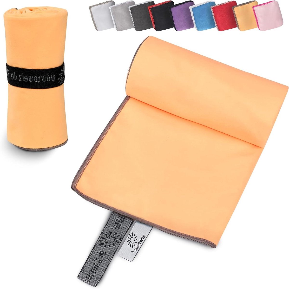 Microvezel Handdoek - Reishanddoek Sportdoek - Snel Drogen Reizen - Compact Lichtgewicht - 90 x 60 cm - Oranje