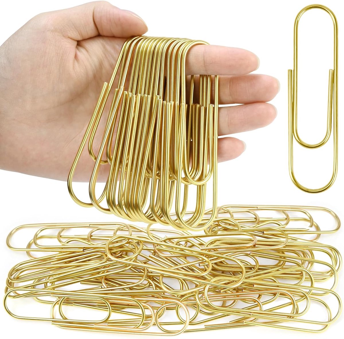 Klemmen - Examenmap - Examenpaperclip - kantoor clips - Kantoormappen - kantoor mappen - Papierklemmetjes - 30 stuks - Goud - 100mm