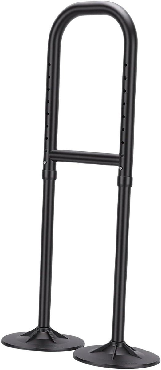 Draagbare Stahulp - Hulp bij Opstaan - Ondersteuning bij Mobiliteit - Stabiele Dubbele Basis - 53-70.5 cm - Aluminium