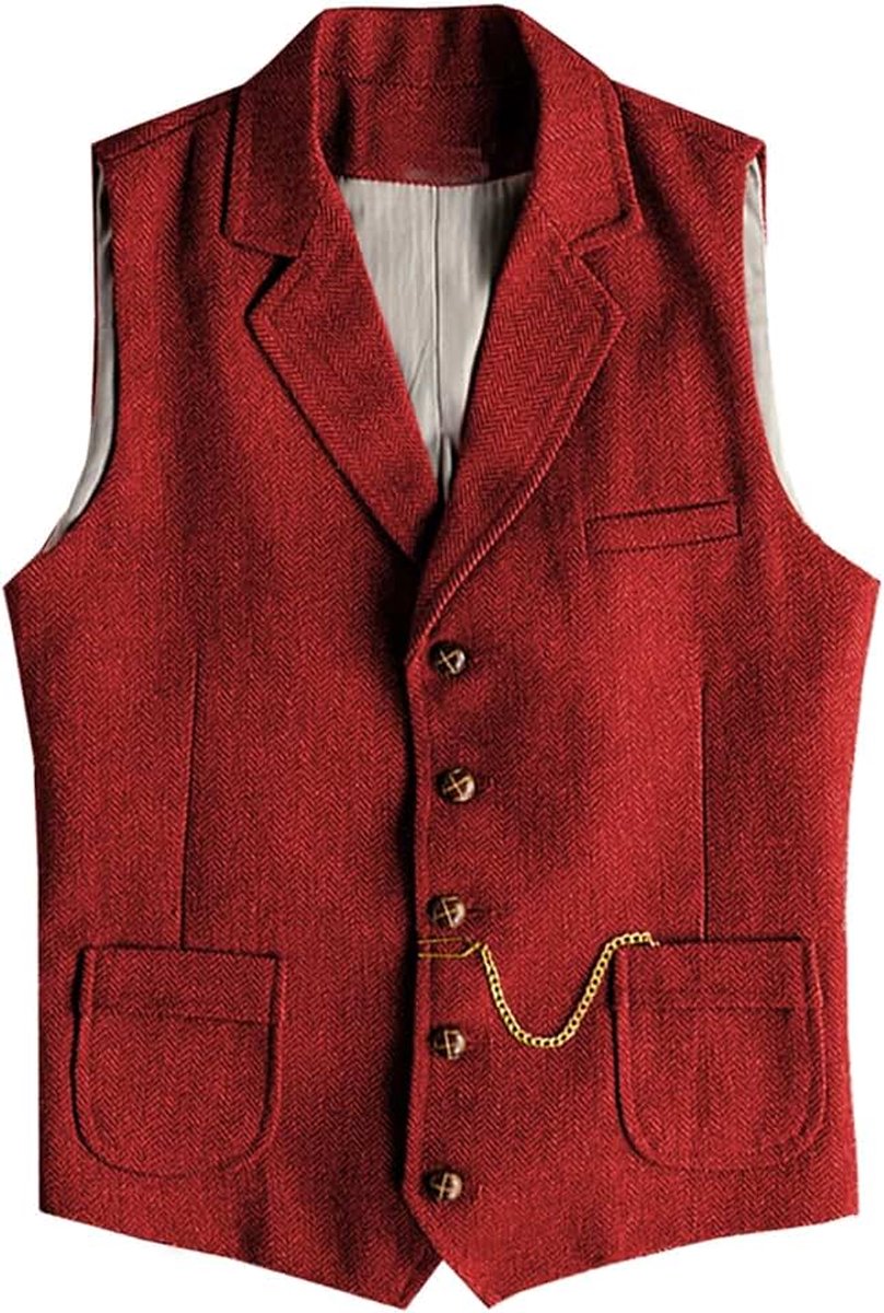 Herringbone Tweed herenpak, vest, wol, slim fit, vest, wol