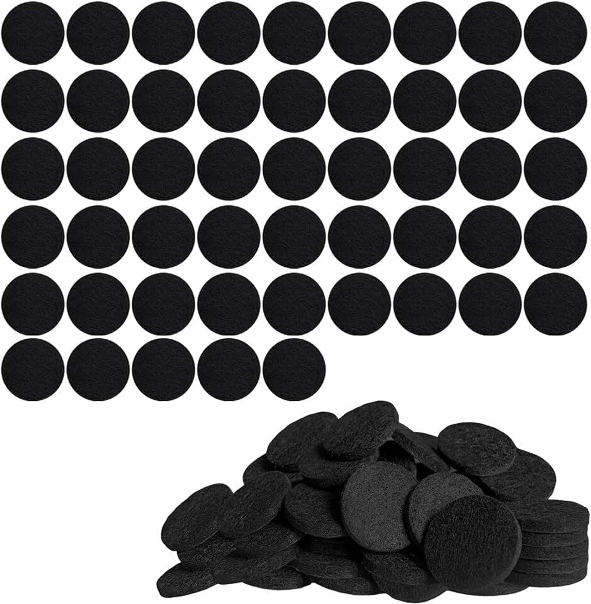 50 stuks viltdoppen voor stoelen, zwarte viltglijders, zelfklevend, zwart, vilt voor stoelen, viltglijders, stoel, voor tafel, stoelen, meubels (20 mm)
