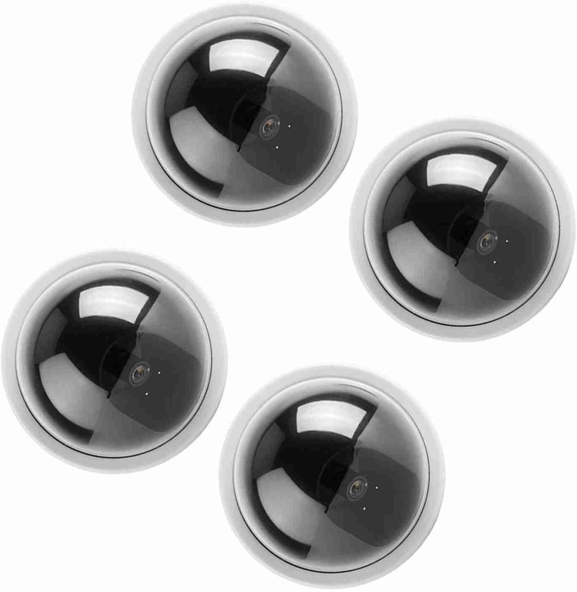 Valse Beveiligingscamera's - Dummy Camera's - Woningbeveiliging - Met Knipperend LED - 4 stuks - Wit