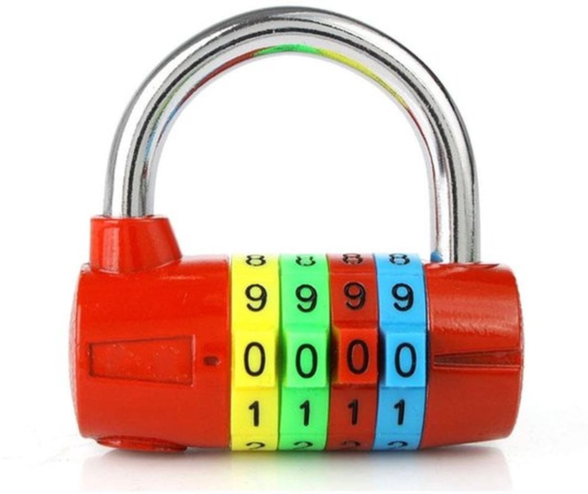 Combinatiehangslot 4-cijferig - Zinklegering - Sleutelloos - Beveiligingsslot - Eenvoudig instelbaar - Hoge kwaliteit - Hangslot