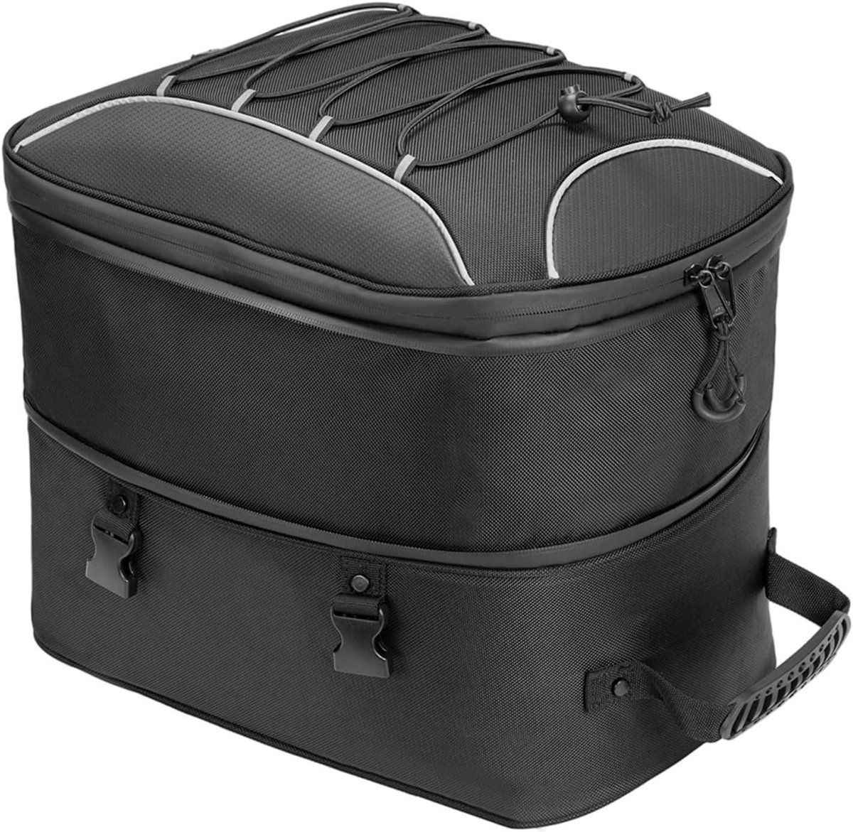 Motorfiets Achtertas - Helmtas Bagage - Reizen Opslag - Waterdicht Uitbreidbaar - 25-45L - Zwart