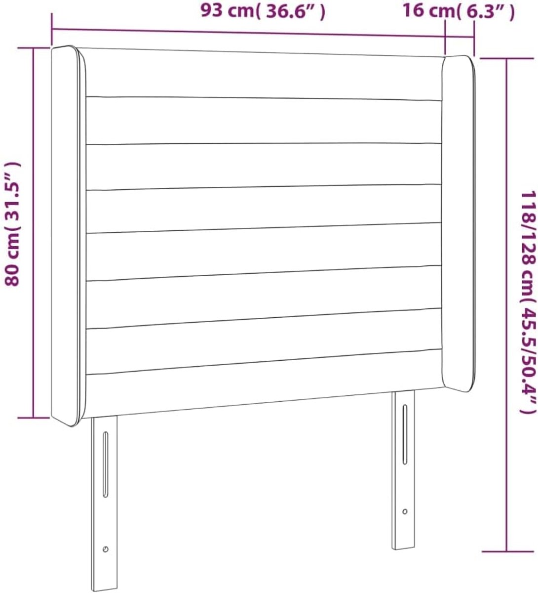 Hoofdbord met randen - Bedonderdeel hoofdeinde - Comfortabel lezen - Verstelbare hoogte - 93x16x128 cm - Donkerbruin