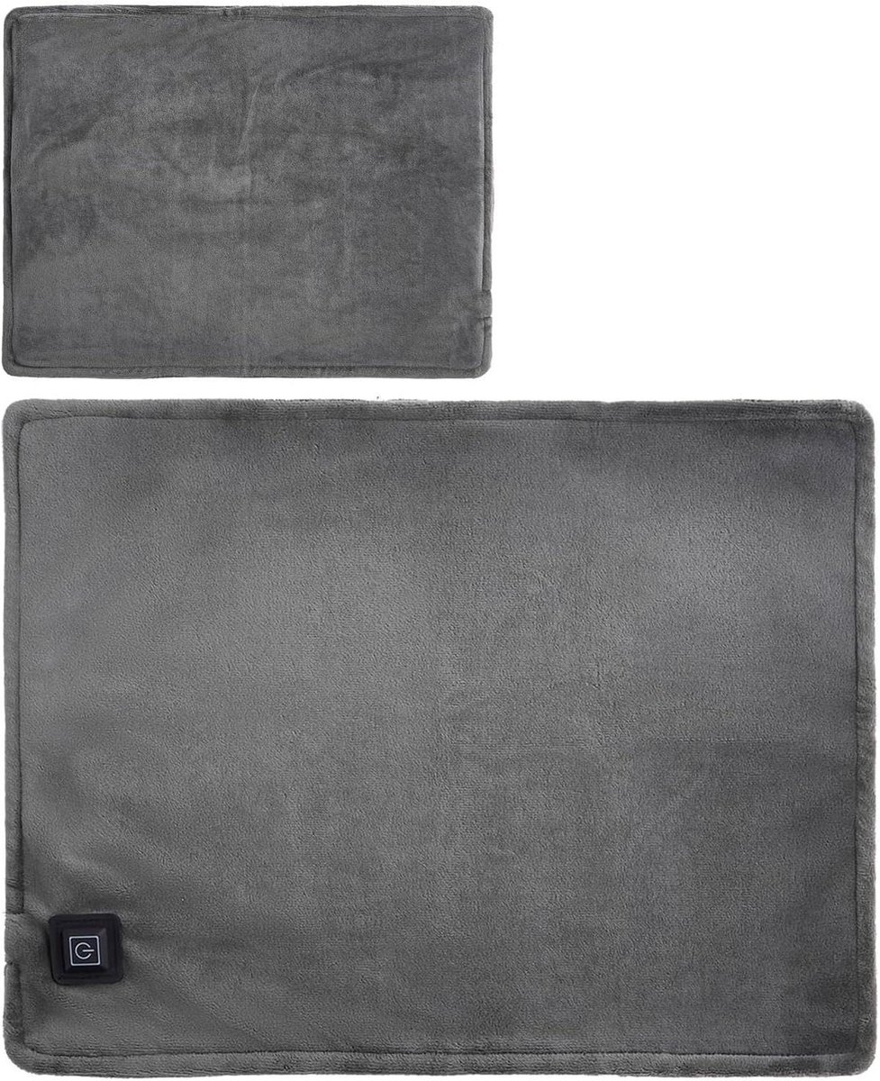 Elektrische Deken - Verwarmingskussen - Warm Blijven - 3 Warmtestanden - 45 x 35 cm - Grijs