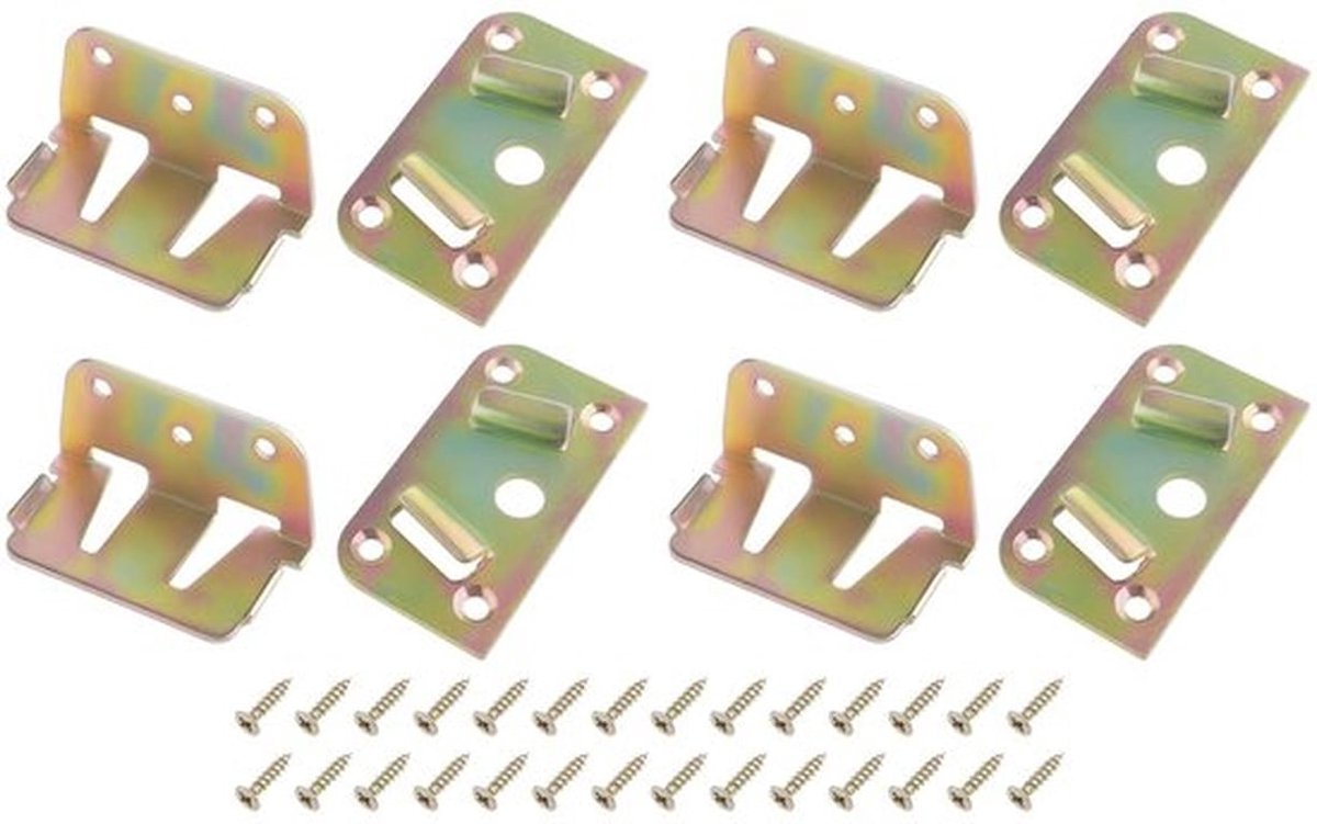 4 Sets Bedrail Beugels voor Bedframes