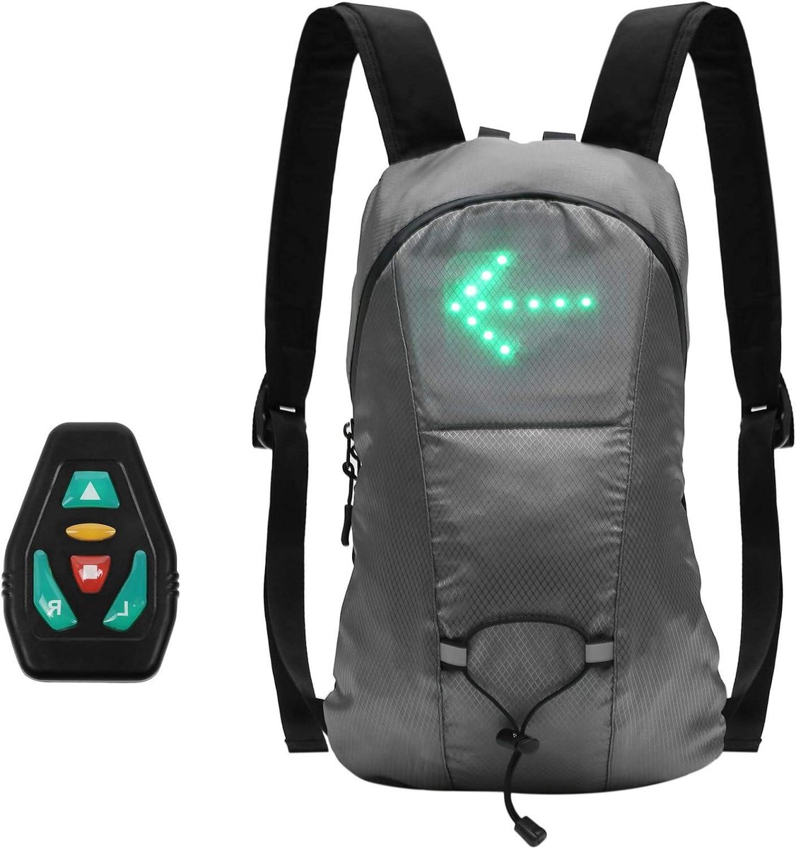 Fietsrugzak - Outdoor tas - Veilig Fietsen - Geïntegreerde LED-verlichting - 40 x 25 x 15 cm - Grijs