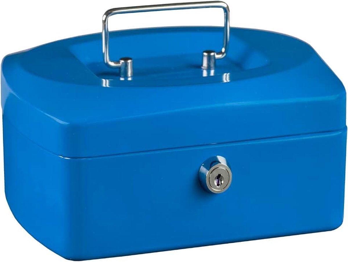 50030 - Geldkist 8", formaat 205 x 160 x 90 mm, kleur blauw, 1 stuk