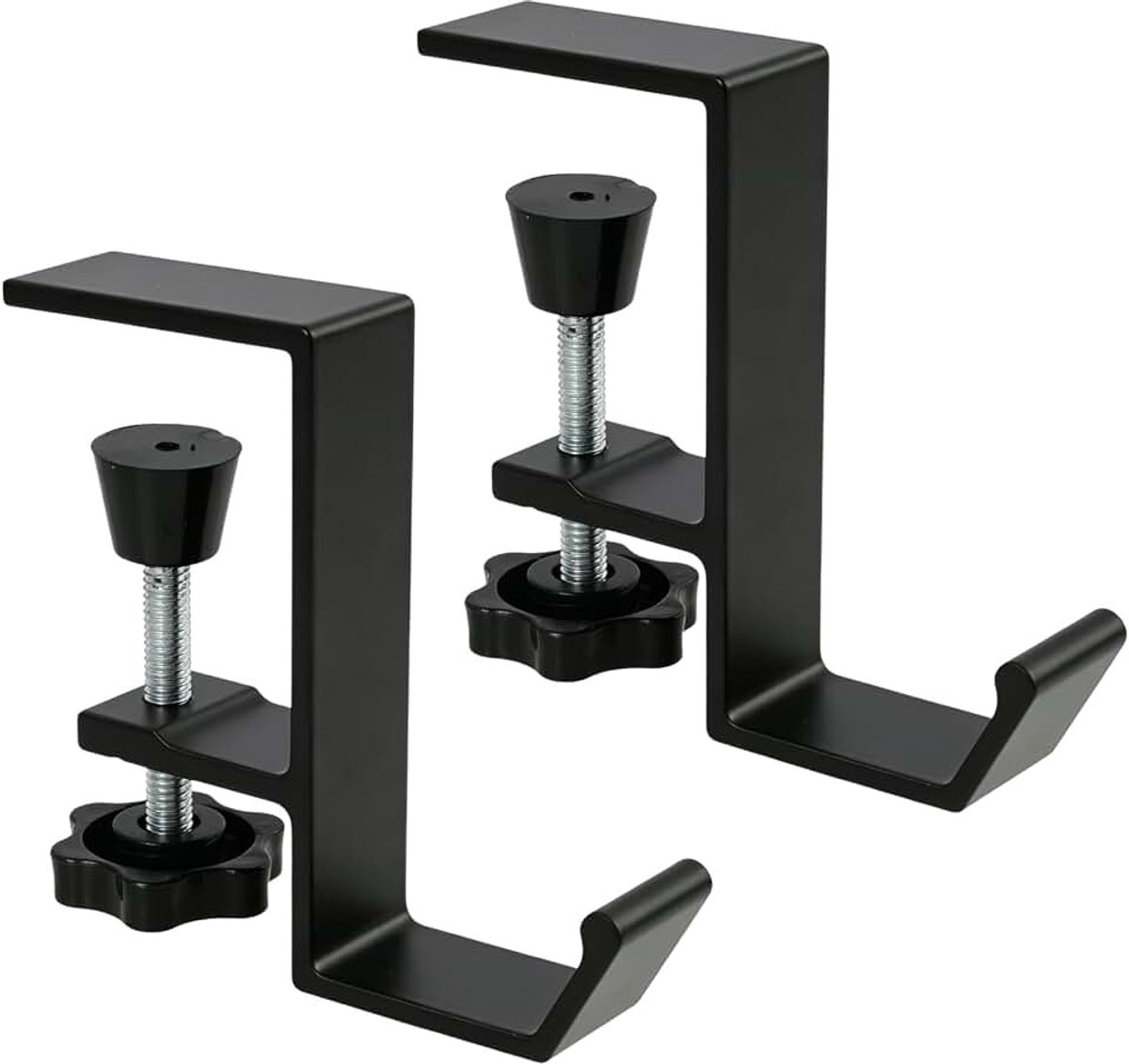 2 stuks hoofdtelefoonstandaard, headsethouder, tafel met verstelbare klem, draaibare hoofdtelefoonstandaard voor bureau, ruimtebesparende hoofdtelefoonhouder voor gaming en kantoor, stabiel en