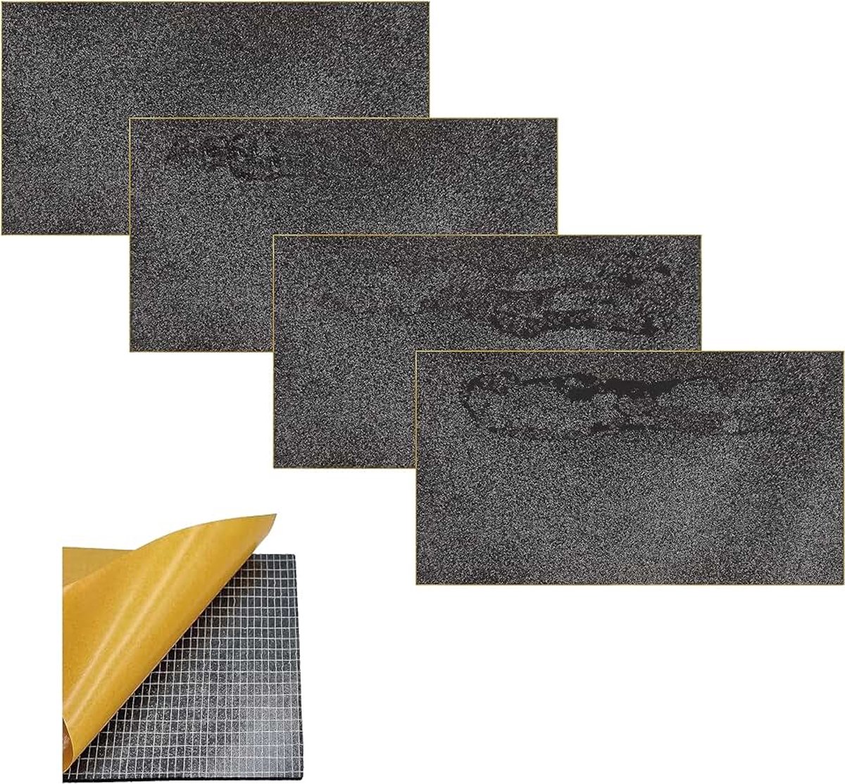 Neopreenfolie, isolatielijm, 4 vellen, zelfklevende afdichting, rubber, polyurethaanschuim, zwart EPDM-schuim (dikte 5 mm, 20 x 40 CM)