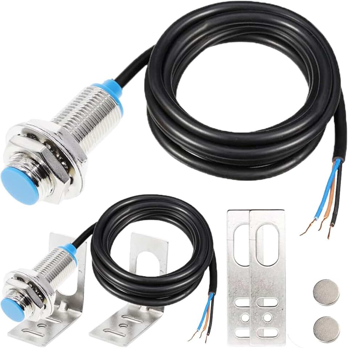 Inductieve naderingssensor NJK-5002C Hallsensor 10 mm afstand magnetische naderingsschakelaar NPN 3 kabel normaal open DC 5-30 V met magnetische houder M12