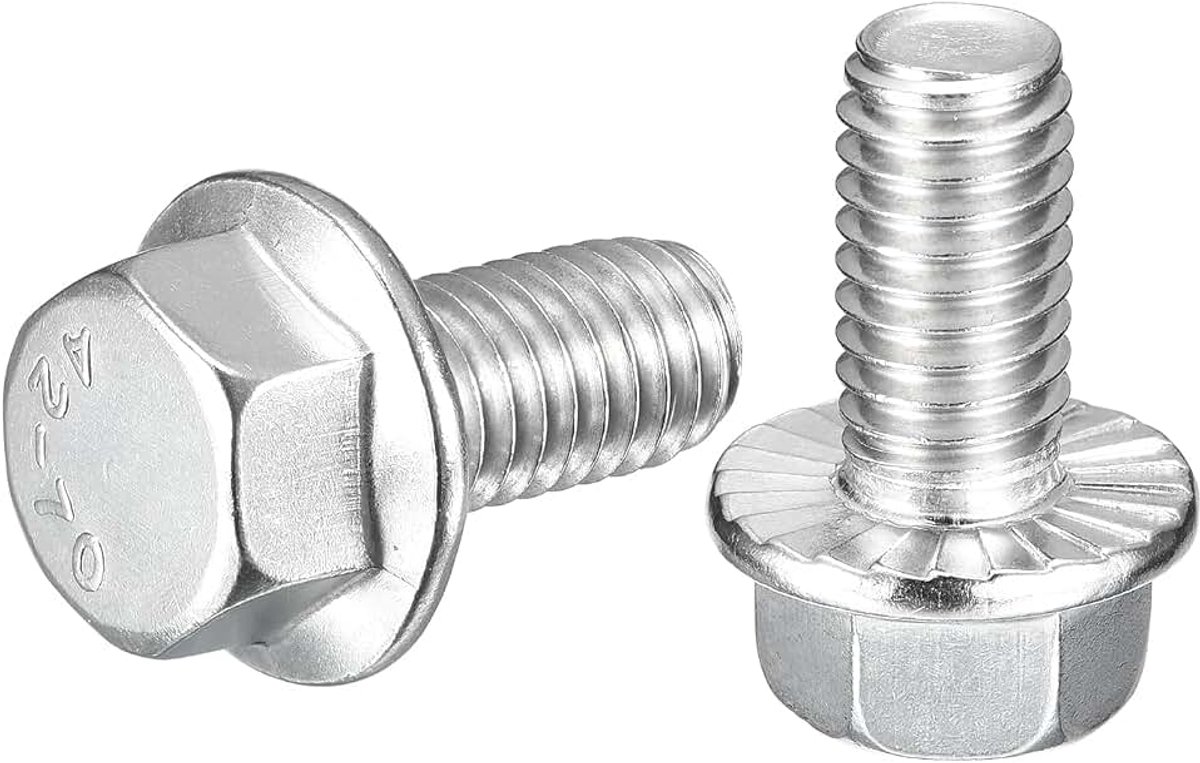 25 stuks 5/16 18 x 3/4" zeskantschroeven met flenskop, 304 roestvrij stalen zeskantschroeven, zeskantige aandrijfschroeven, 5,8 klasse voor machineindustrie, huishoudelijke apparaten, zilver
