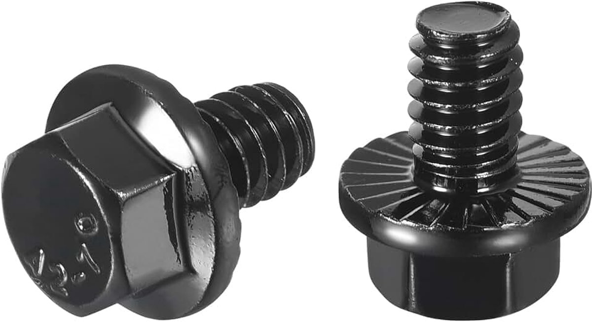 25 stuks 1/4 20 x 3/8" zeskantschroeven met flenskop, 304 roestvrij stalen zeskantschroeven, zeskantige aandrijfschroeven, 5,8 klasse voor machineindustrie, huishoudelijke apparaten, zwart
