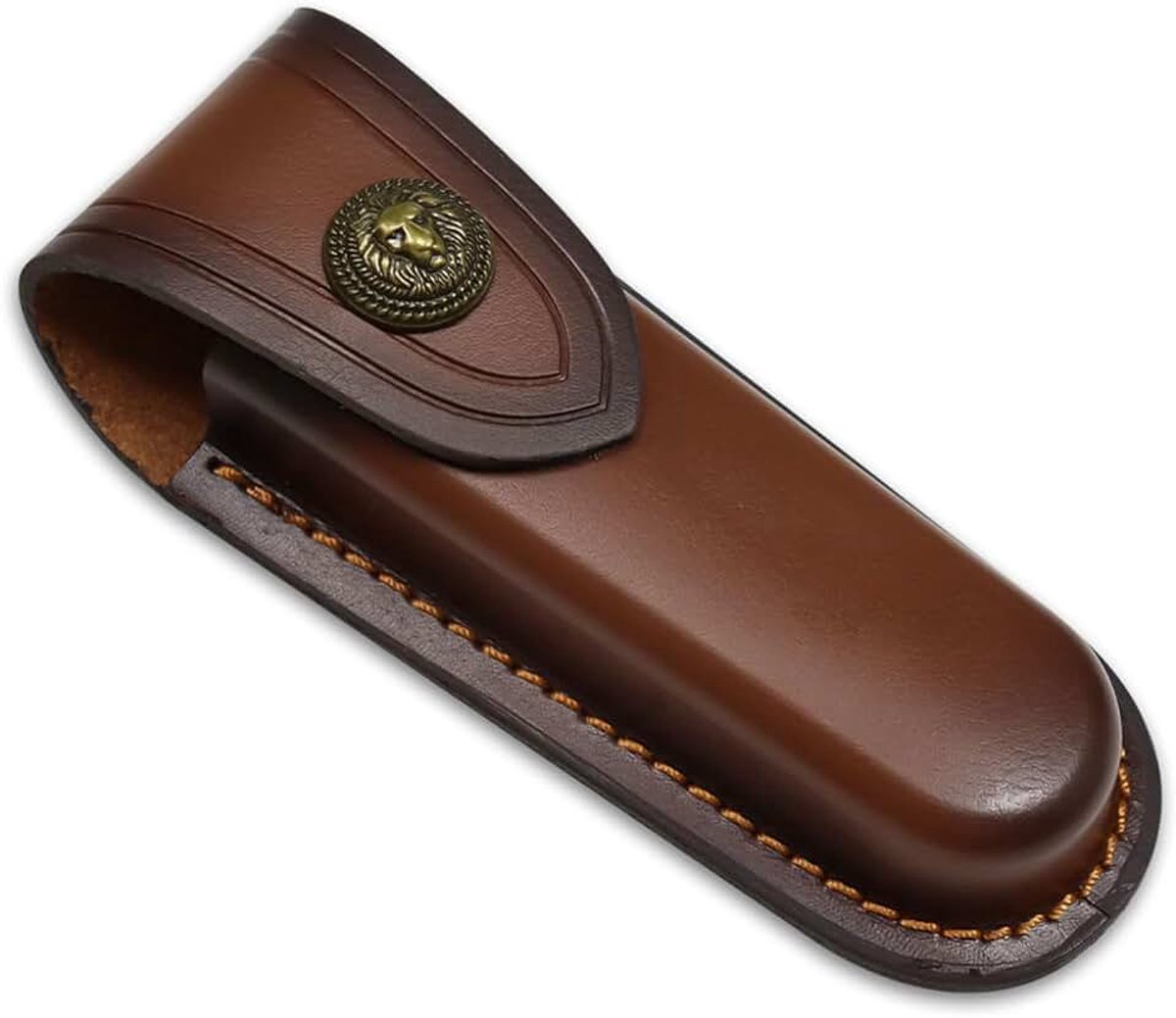 1 x messenetui voor messen, messenhoes, leren tas, riem, mes, robuust en duurzaam, bruin, messentas voor klapmessen, zakmessen