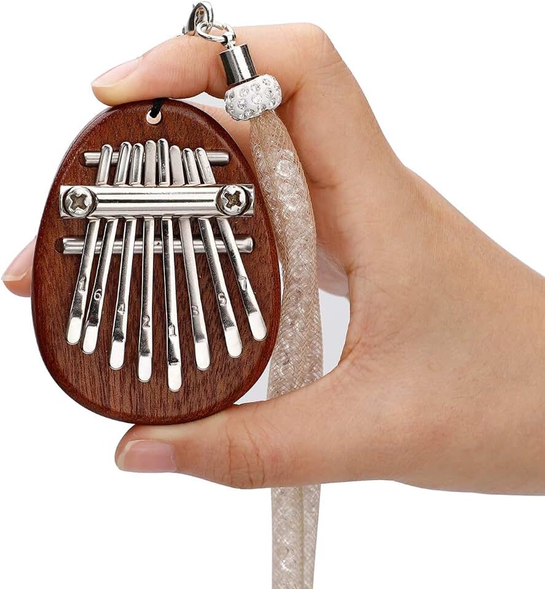 8 sleutels Kalimba duimpiano, mini massief houten vingerpiano met koord Geschikt voor kinderen, beginners en als cadeau