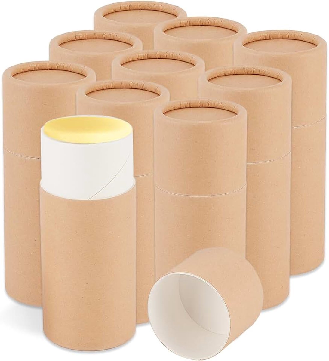 10 stuks 2.1 oz Deotubes van karton, lege deocontainers van karton, push up glazen buis van kraftpapier