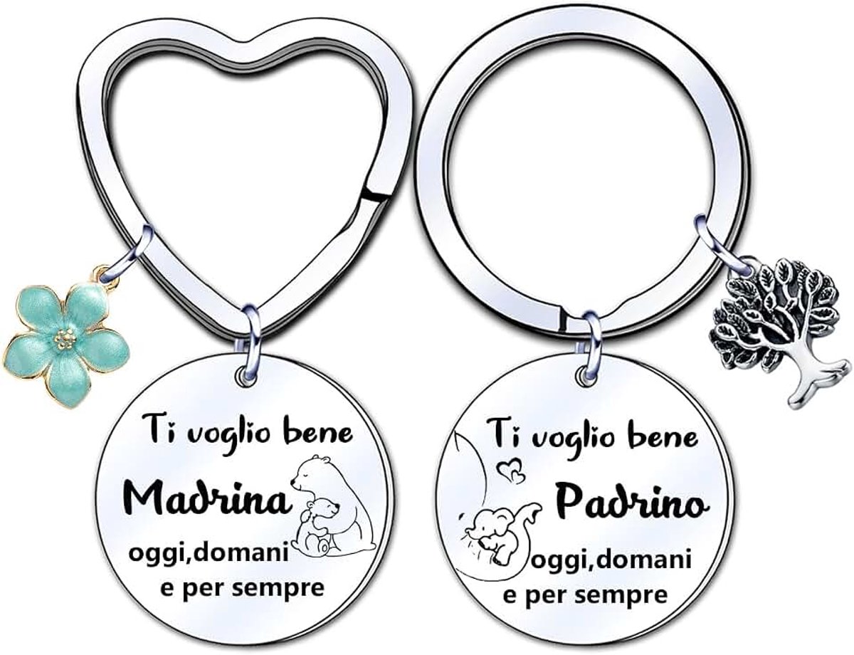 2 stuks peetje-sleutelhangers, cadeau peetvader, doop, peetvader, peetpoot, cadeaus voor verjaardag met Kerstmis, peetvader Cesima