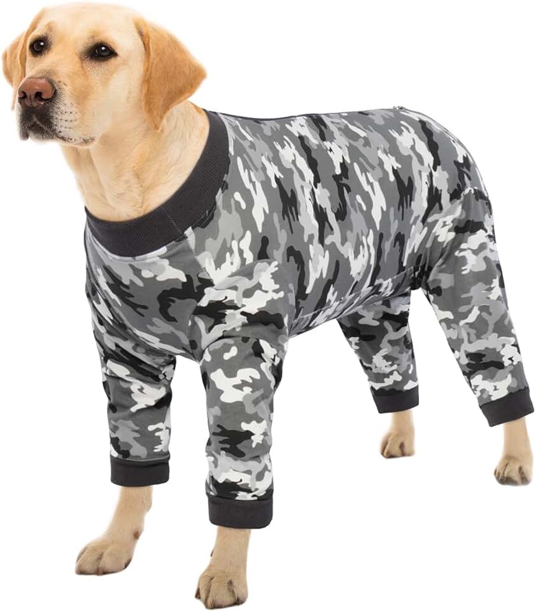 Hondenbody na operatie voor grote honden nachtkleding, eenstuks operatie body hond castratie reu, hondenbody hondenpak met benen lange mouwen voor honden operatie hond, hondenkraag alternatief