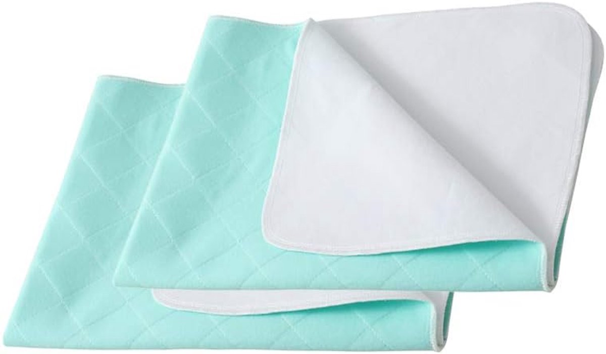 2 Stuks Waterdichte Pads 86x132 cm, Hoogabsorberend, Herbruikbaar, Groen