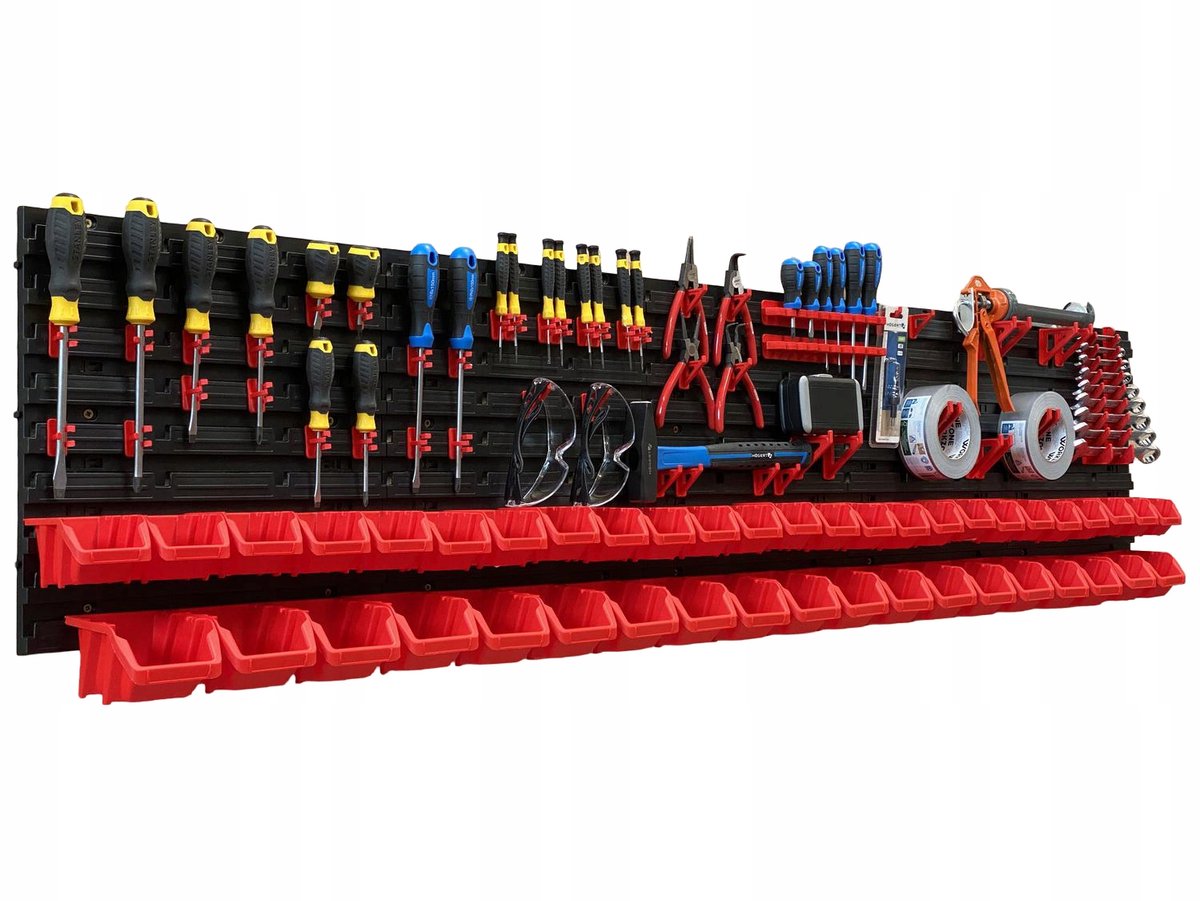 TABLICO Gereedschapswand 193,5x39 cm met Kuipjes & Haken - Nederlands Product